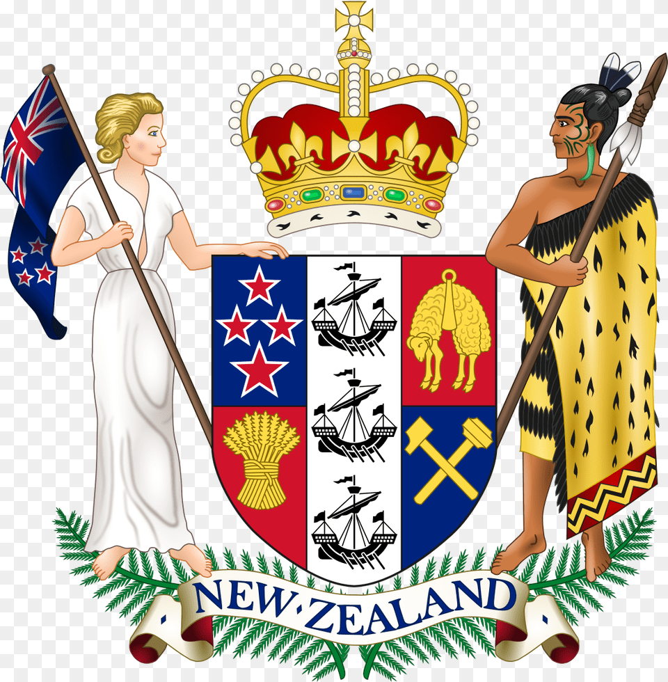 Monarchy Of New Zealand Wikipedia New Zealand Coat Of Arms, Adult, Female, Person, Woman Png