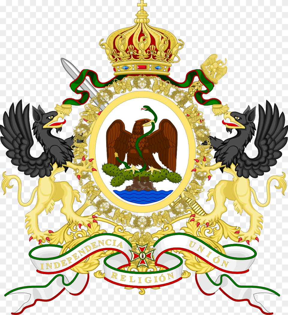 Monarquia Mexicana Flag Of Second Mexican Empire, Emblem, Symbol, Logo Free Transparent Png