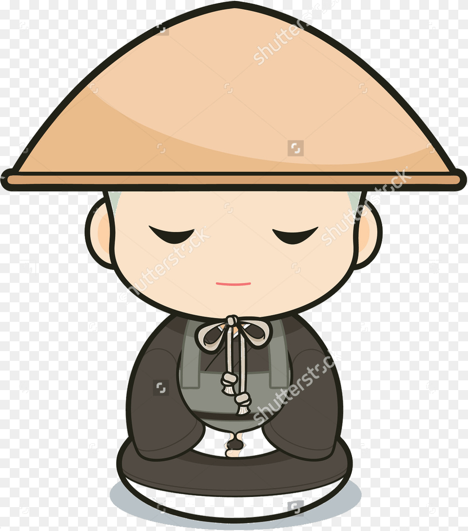 Monasticism Clipart Buddhism In Japan Cartoon, Clothing, Helmet, Hardhat, Hat Png