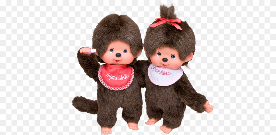Monchhichi Boy And Girl, Toy, Doll, Plush, Baby Free Png