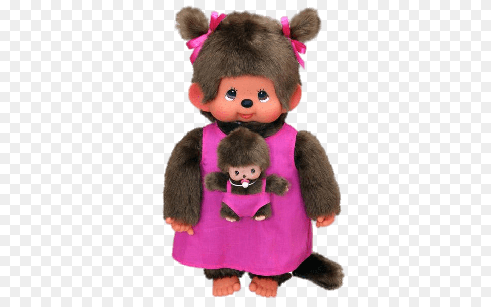 Monchhichi Mother And Baby, Doll, Toy, Face, Head Png