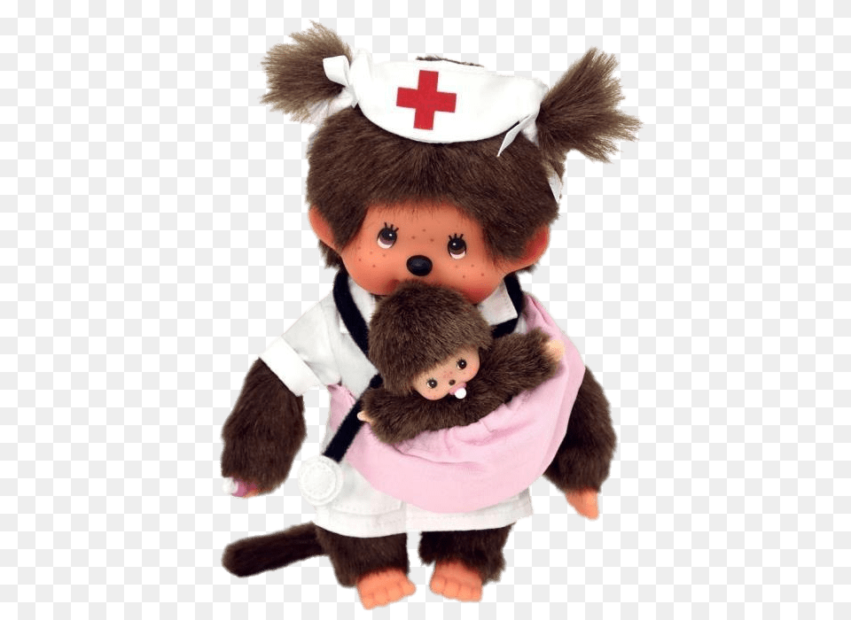 Monchhichi Nurse And Baby, Toy, Doll, Face, Head Png
