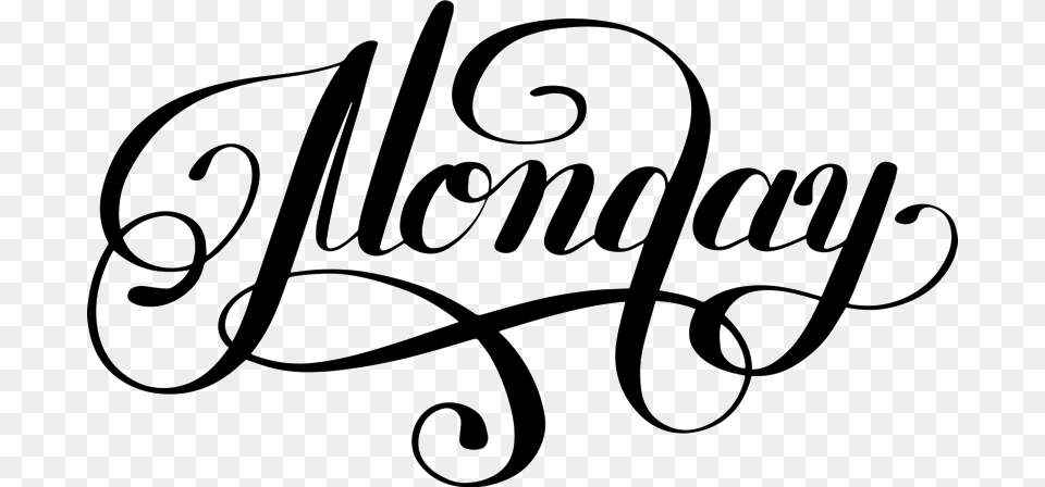 Monday Calligraphy, Handwriting, Text Free Png