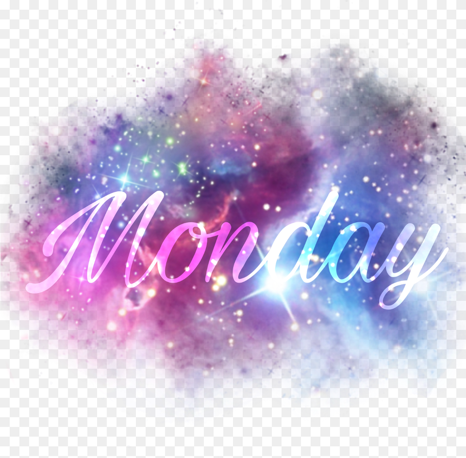Monday Galaxy Tumblr Instagram Insta Aesthetic Graphic Design, Purple, Lighting, Light, Astronomy Free Png Download