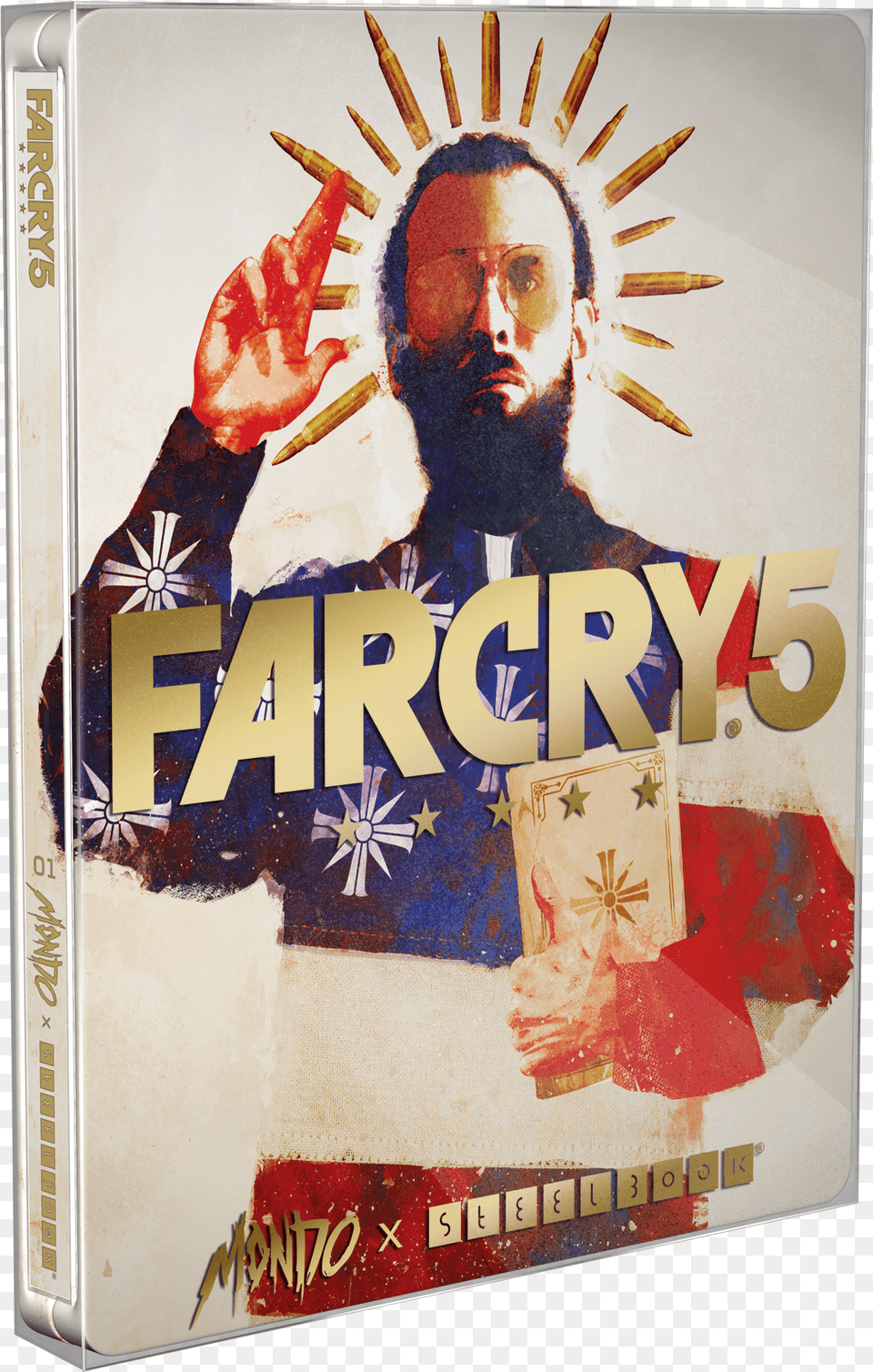 Mondo Steelbook Front Cet Far Cry 5 Steelbook Gold Edition, Advertisement, Poster, Adult, Person Png
