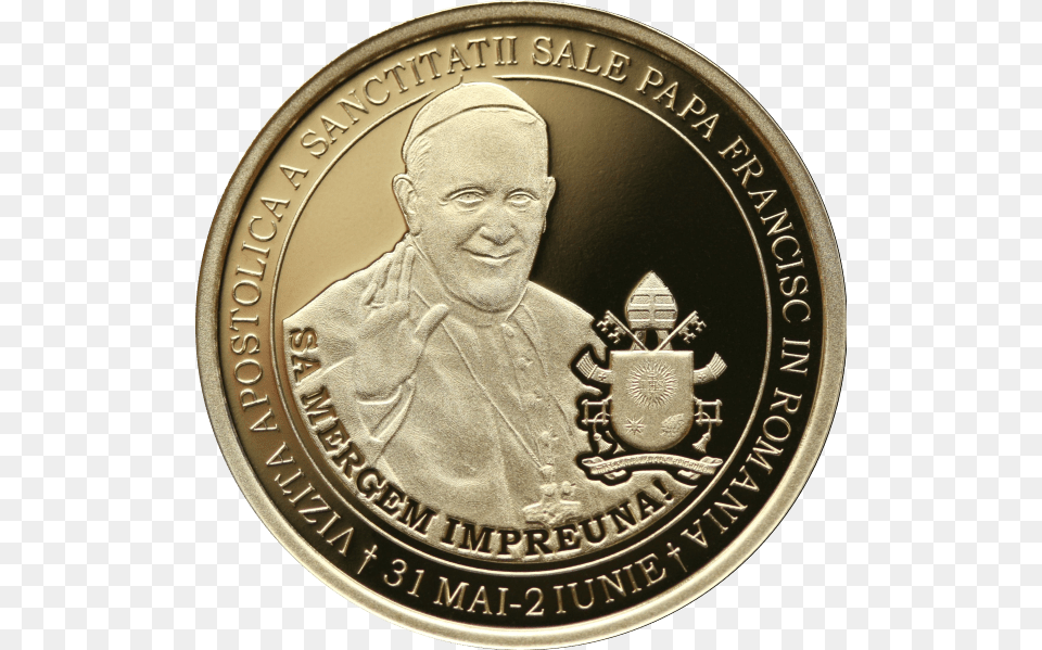 Moneda De 50 De Bani Cu Papa, Adult, Male, Man, Person Free Transparent Png