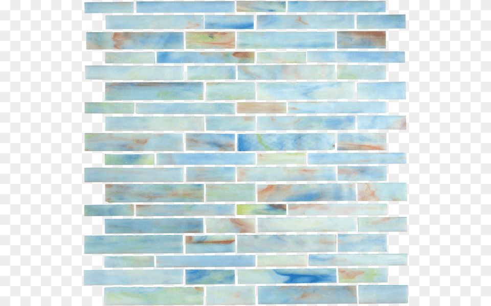 Monet Blue Hand Cut Stained Glasstitle Monet Blue Brick Wall Pattern, Architecture, Building, Tile, Floor Free Png Download