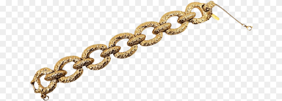 Monet Gold Nugget Link Bracelet 1973 Chain, Accessories, Jewelry, Animal, Reptile Free Png