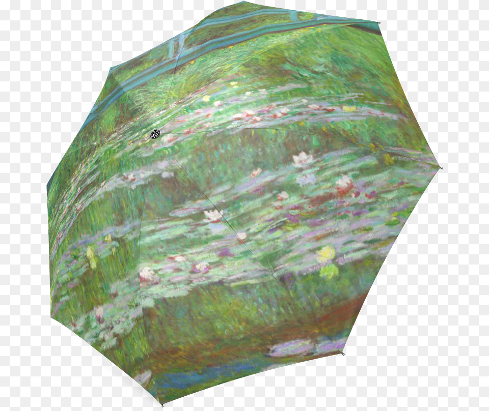 Monet Japanese Bridge Water Lily Pond Foldable Umbrella, Accessories, Canopy, Gemstone, Jewelry Free Png