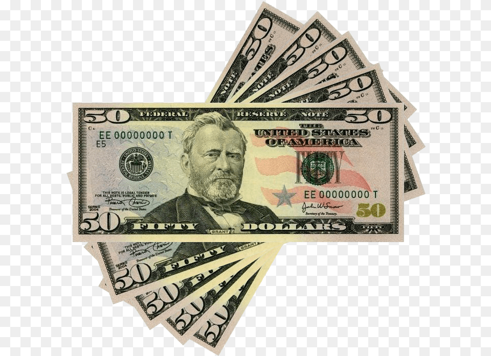 Money 250 50 Dollar Bill Front And Back, Adult, Person, Man, Male Png Image