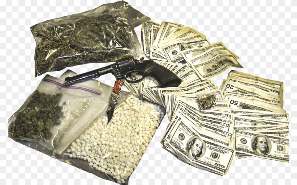 Money And Drugs, Gun, Weapon, Person, Face Free Transparent Png