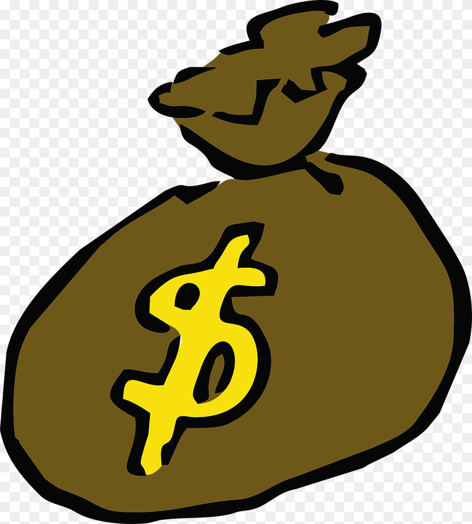 Money Bag Bank Rich Picture Cartoon Money Bag, Face, Head, Person, Weapon Png Image