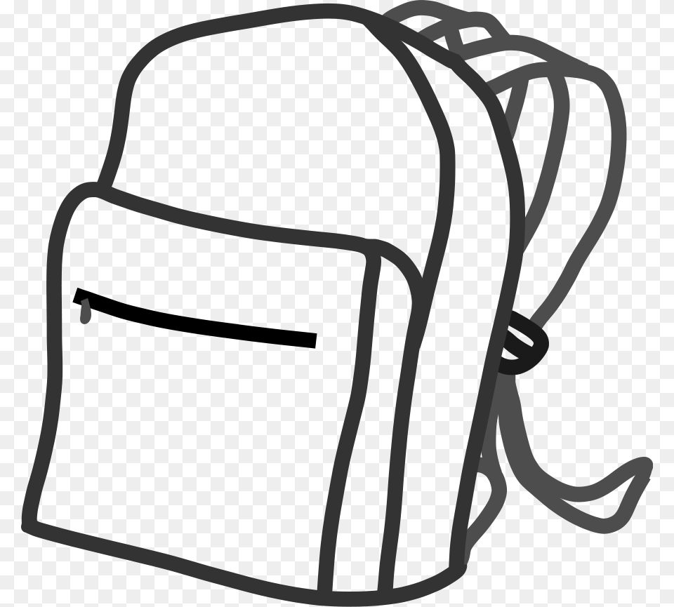 Money Bag Black And White Clipart, Backpack, Smoke Pipe Png