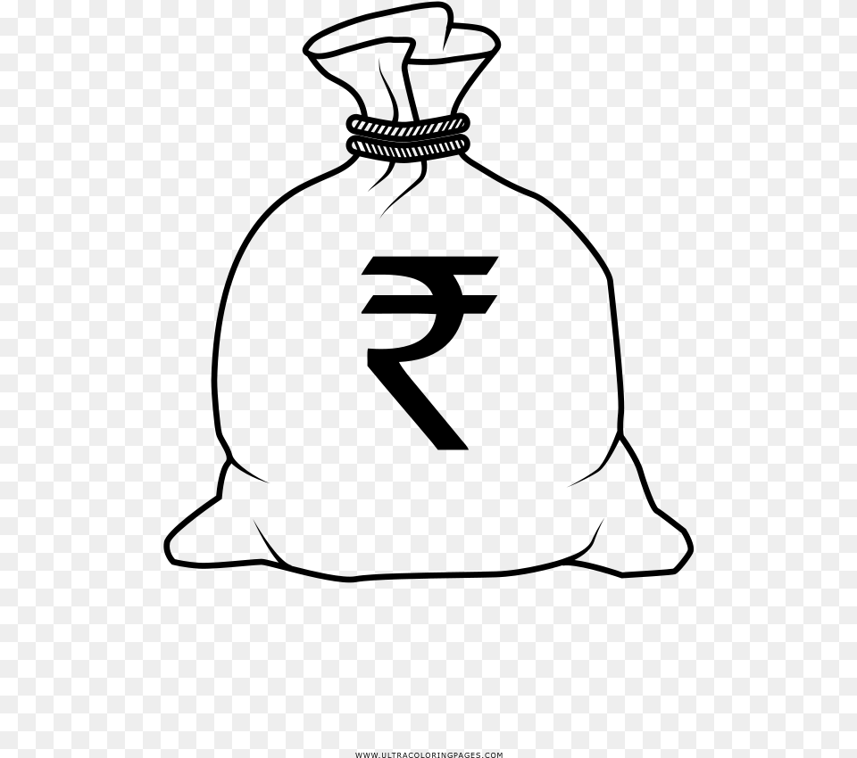 Money Bag Coloring, Gray Free Png Download