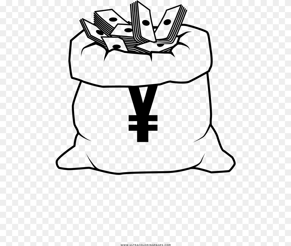 Money Bag Coloring, Gray Png