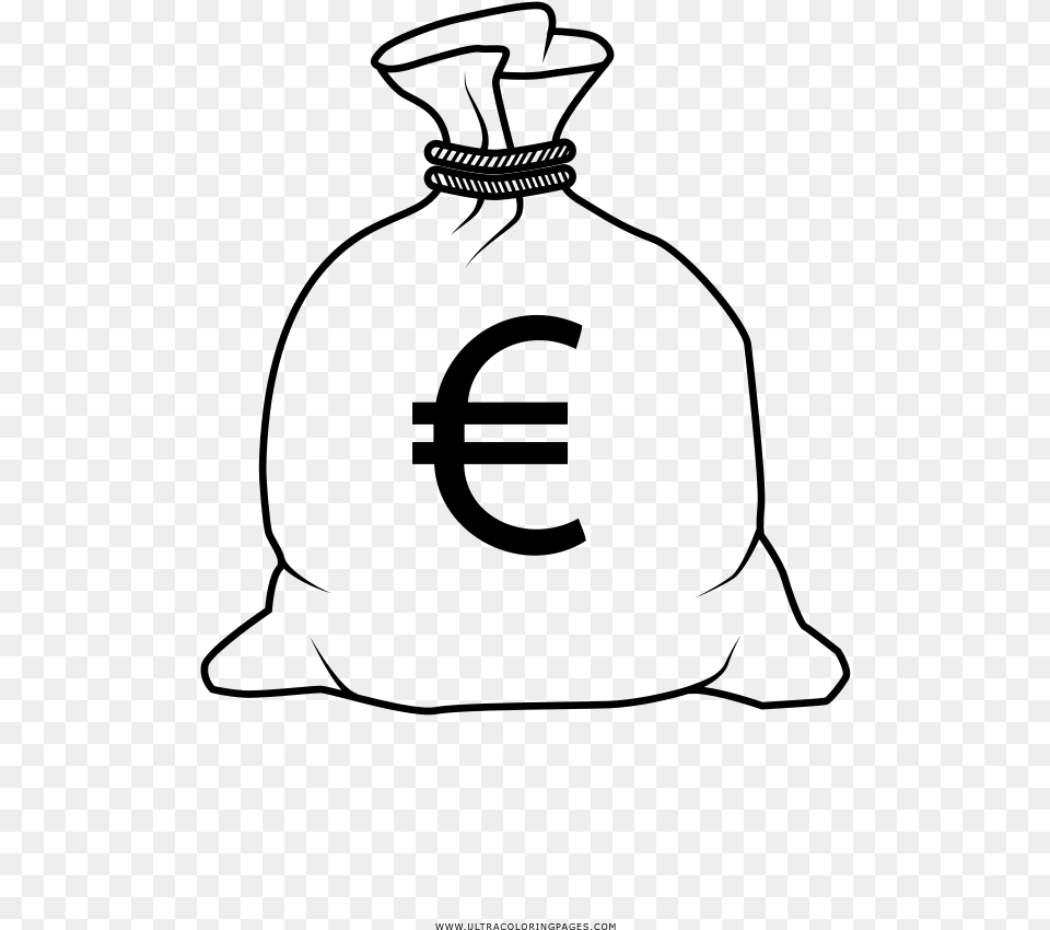 Money Bag Coloring, Gray Png Image