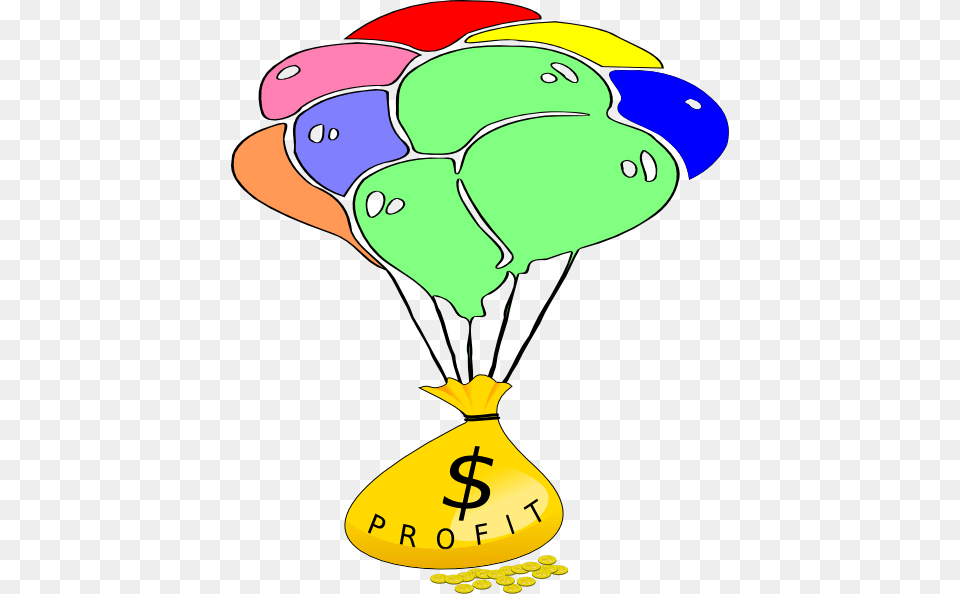 Money Bag Floating Away Clip Art, Balloon, Aircraft, Transportation, Vehicle Png Image