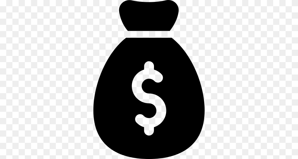 Money Bag Icon, Gray Free Transparent Png