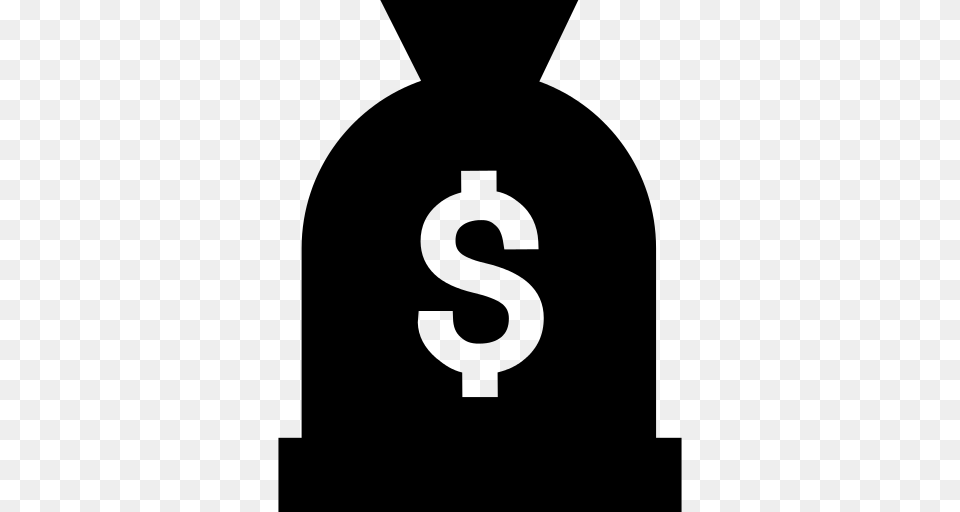 Money Bag Icon, Gray Free Png Download