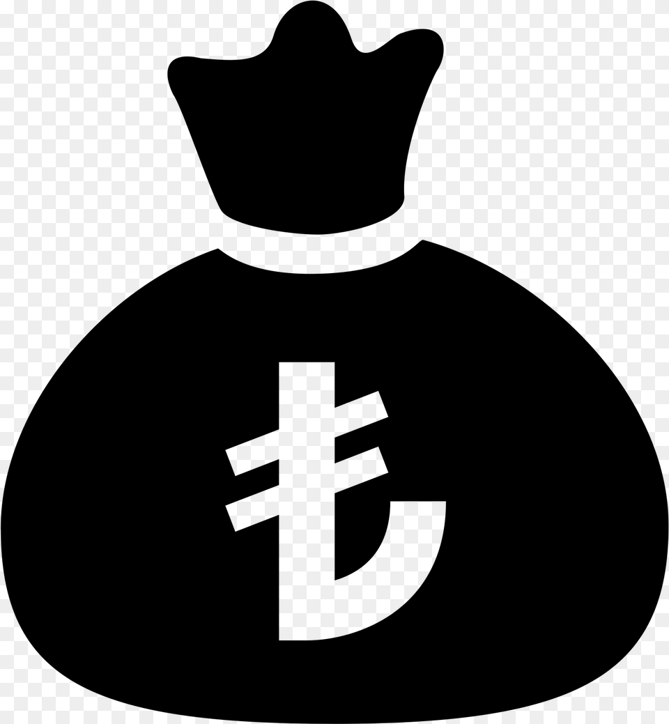 Money Bag Lira Icon Pound Money Bag Icon, Gray Png