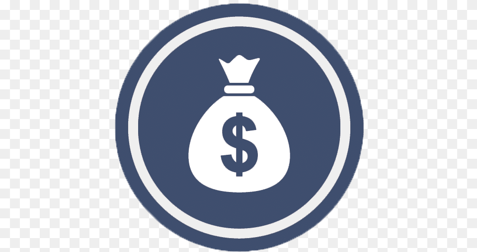Money Bag Money Bag Dollar Icon Full Size Download Money Bag In Circle, Symbol, Text, Logo Png