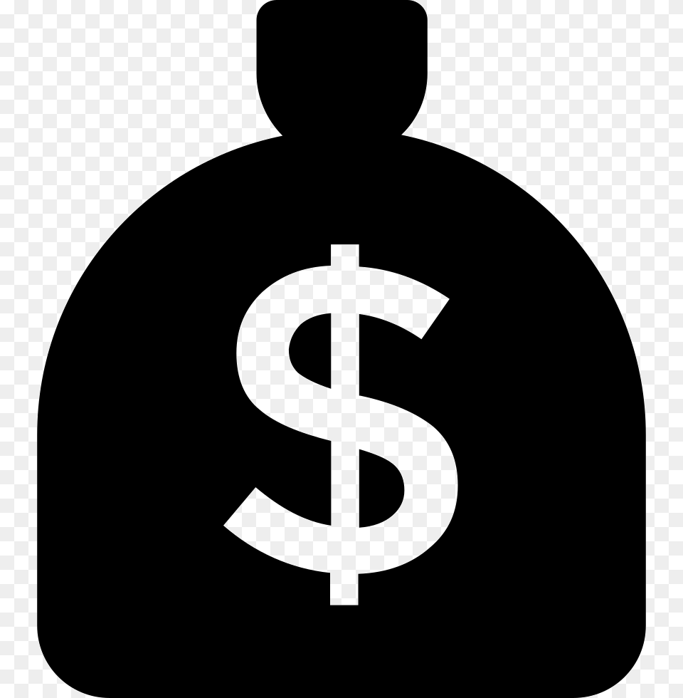 Money Bag With Dollar Sign Icon, Stencil, Logo, Symbol Free Png Download
