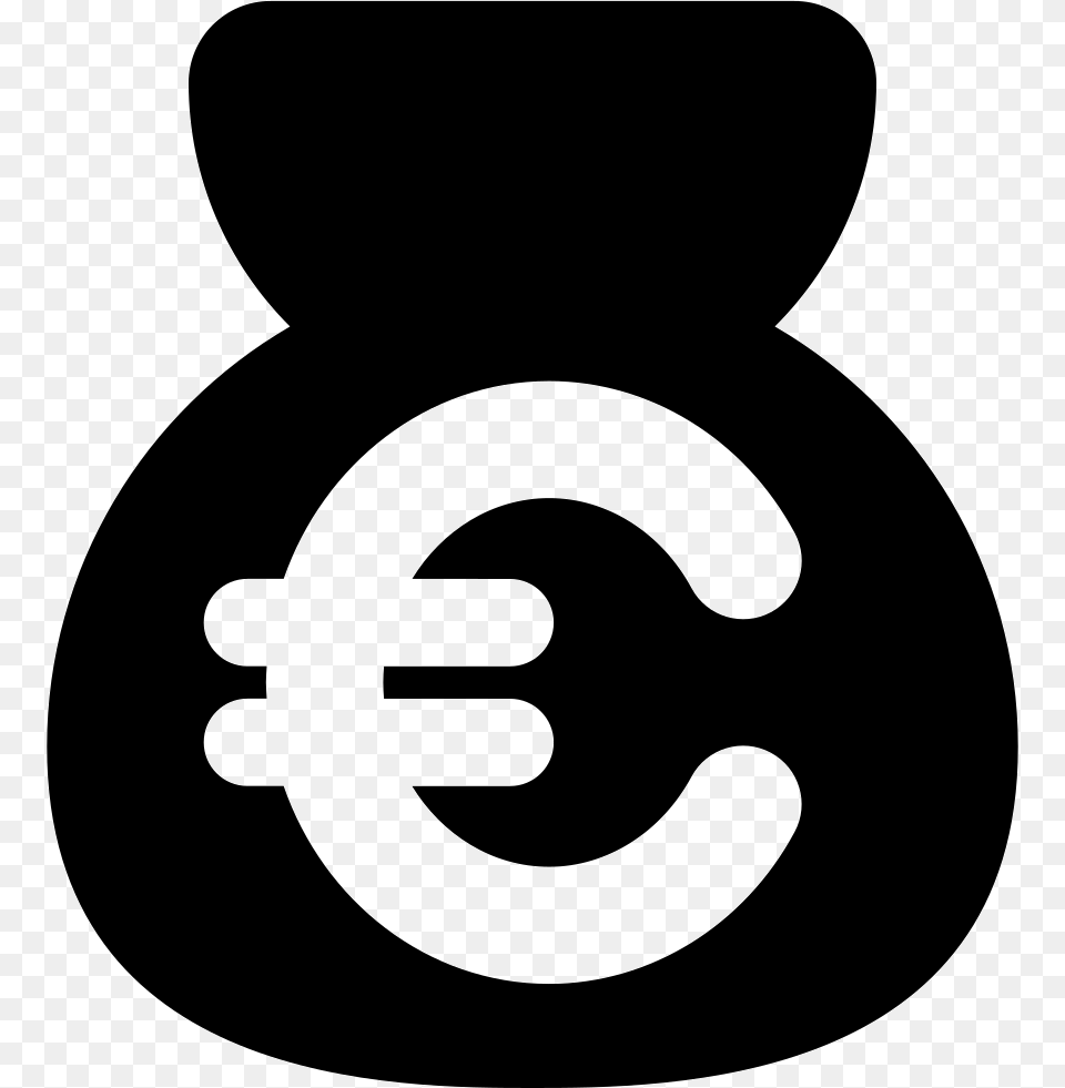 Money Bag With Euro Sign Money Logo Euro, Stencil, Symbol Png