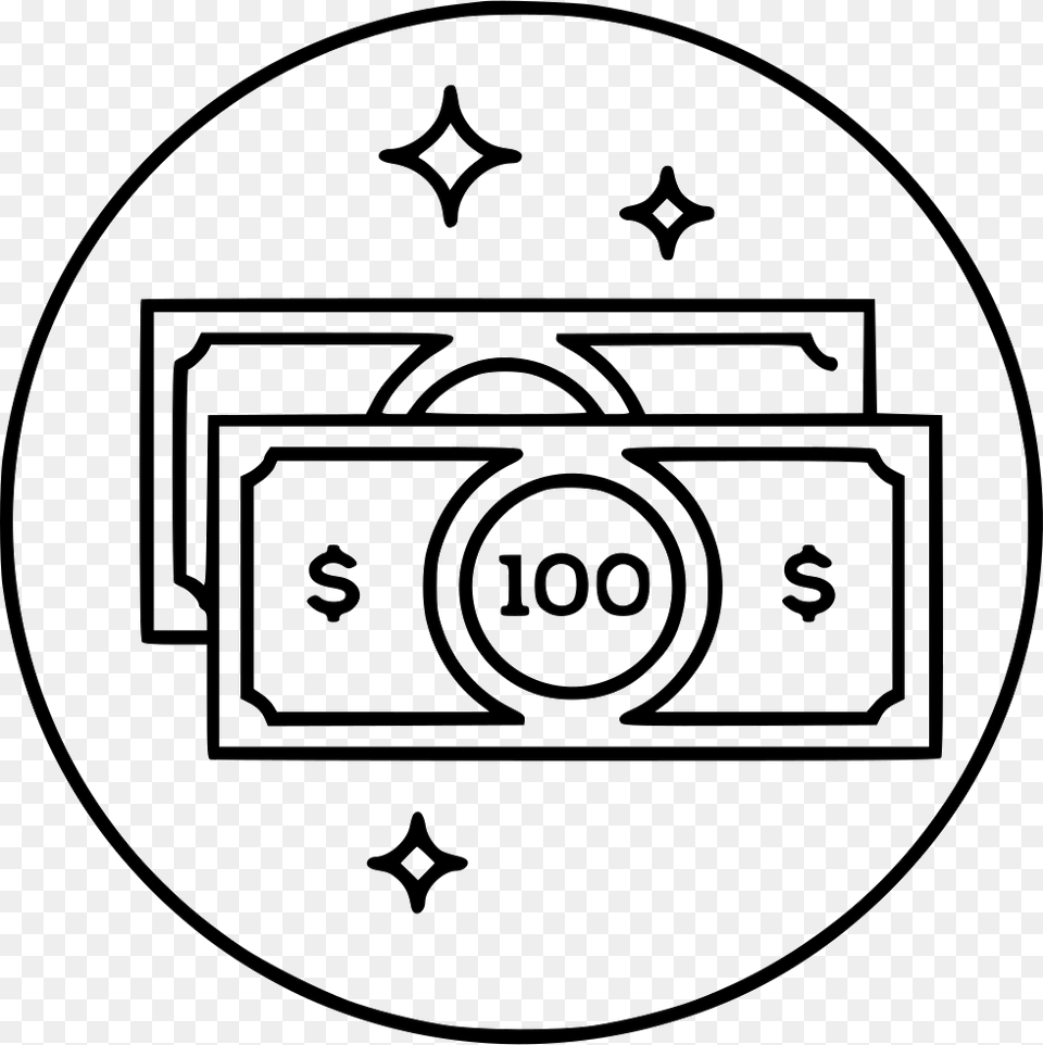Money Bills Cash Dollars Self Confidence Icon, Symbol, Disk Free Png