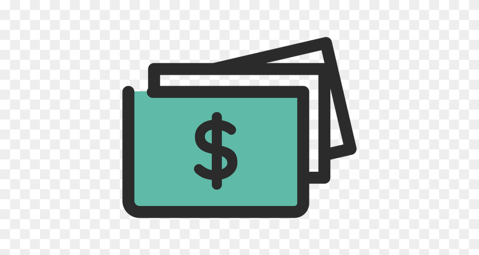 Money Bills Colored Stroke Icon, Electronics, Hardware, Text, Bag Png Image