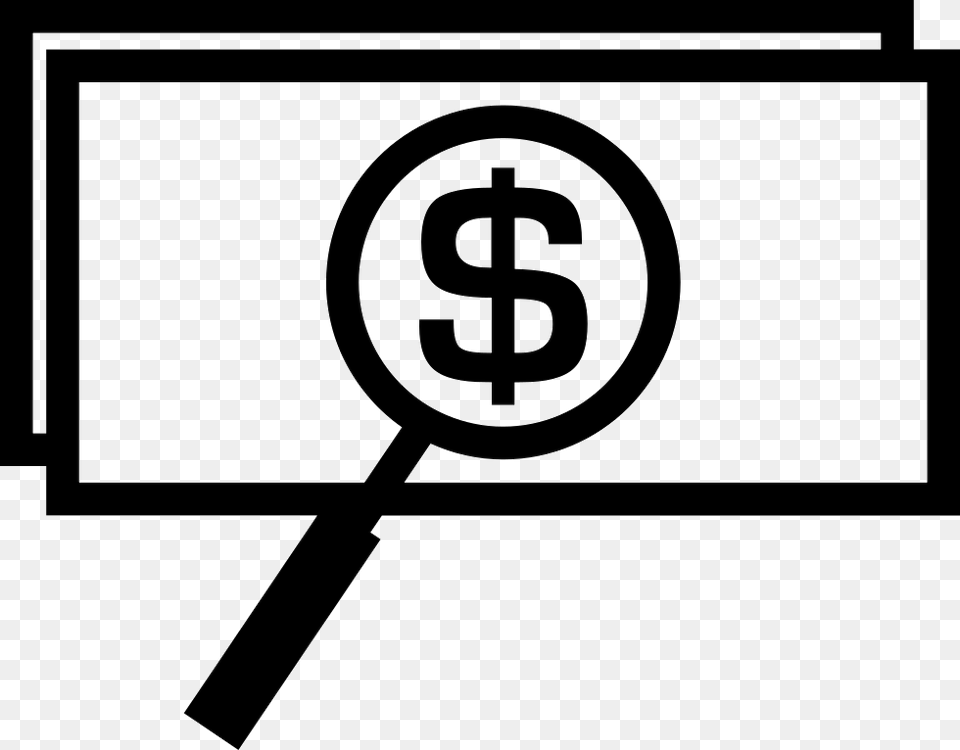 Money Bills With Magnifying Glass Comments Money Magnifying Glass Icon, Stencil, Text Free Transparent Png