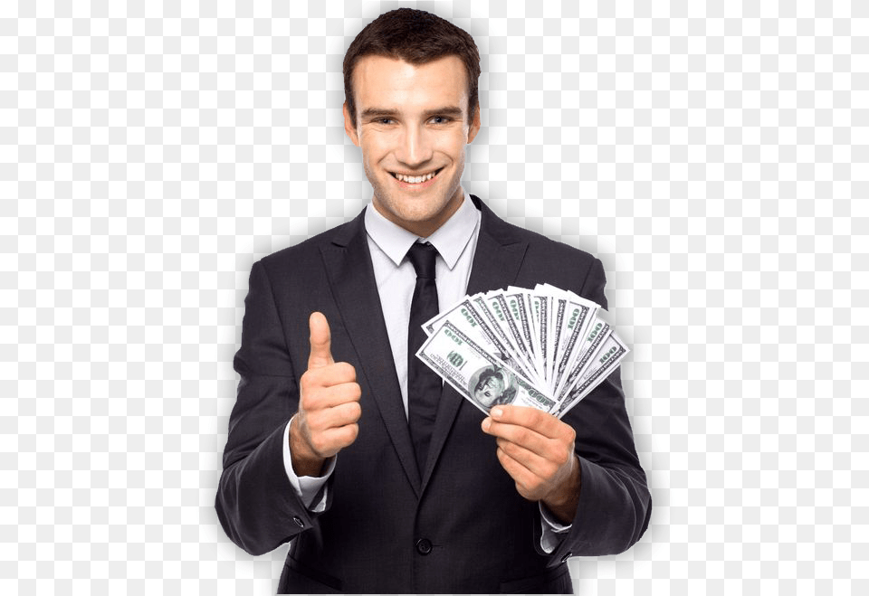Money Bitcoin Cash Businessperson Holding Payment Man Man Holding Cash, Hand, Person, Finger, Body Part Free Png