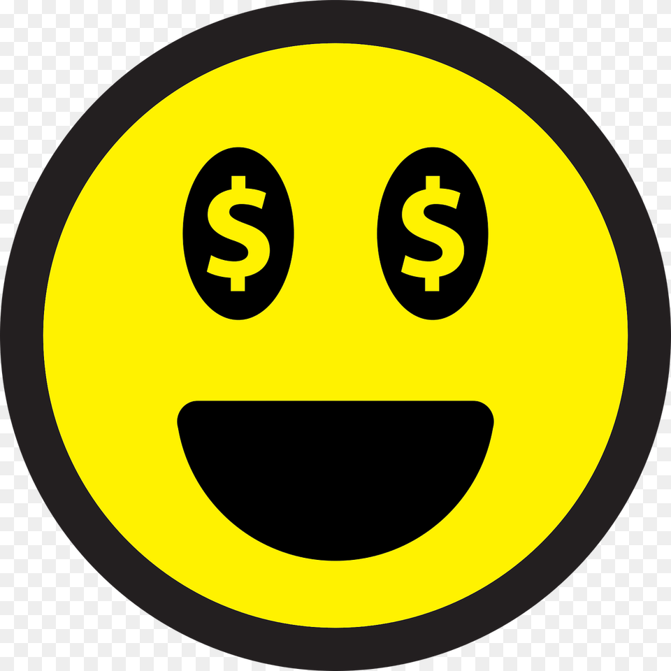 Money Buys Happiness Win Emoticon, Symbol, Sign, Text, Disk Free Png