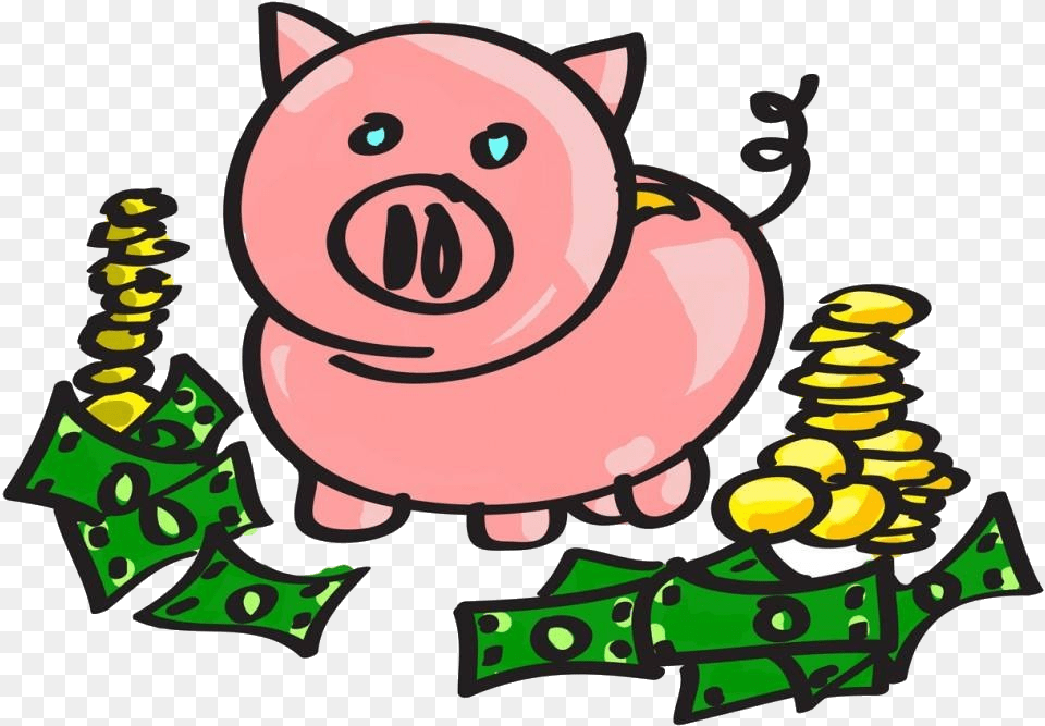 Money Clip Art Clipart Fans Transparent Clipart Piggy Bank Money, Animal, Canine, Dog, Mammal Free Png Download
