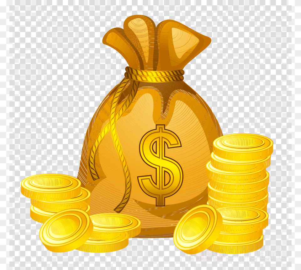 Money Coin Clip Art, Bag, Gold, Tape Png
