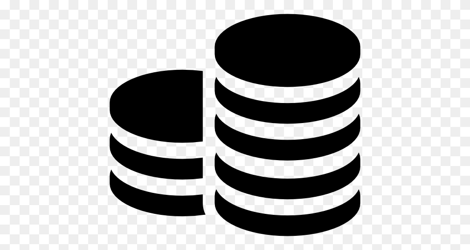 Money Coin Commerce Pile Stack Icon, Gray Free Transparent Png