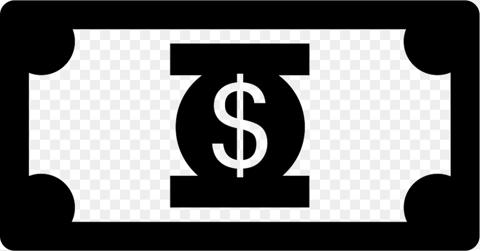 Money Dollar Bill Icon, Stencil, Text, Symbol, Number Free Transparent Png