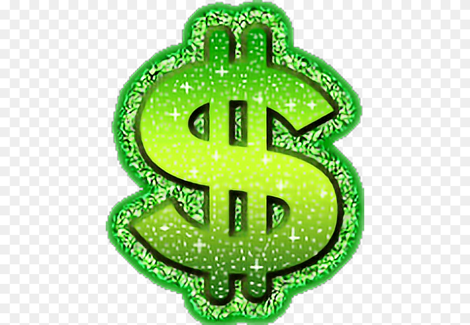 Money Dollarsign Cash Mula Dinero Sparkle Tumblr Money Dollar Sign Green, Symbol, Face, Head, Person Png