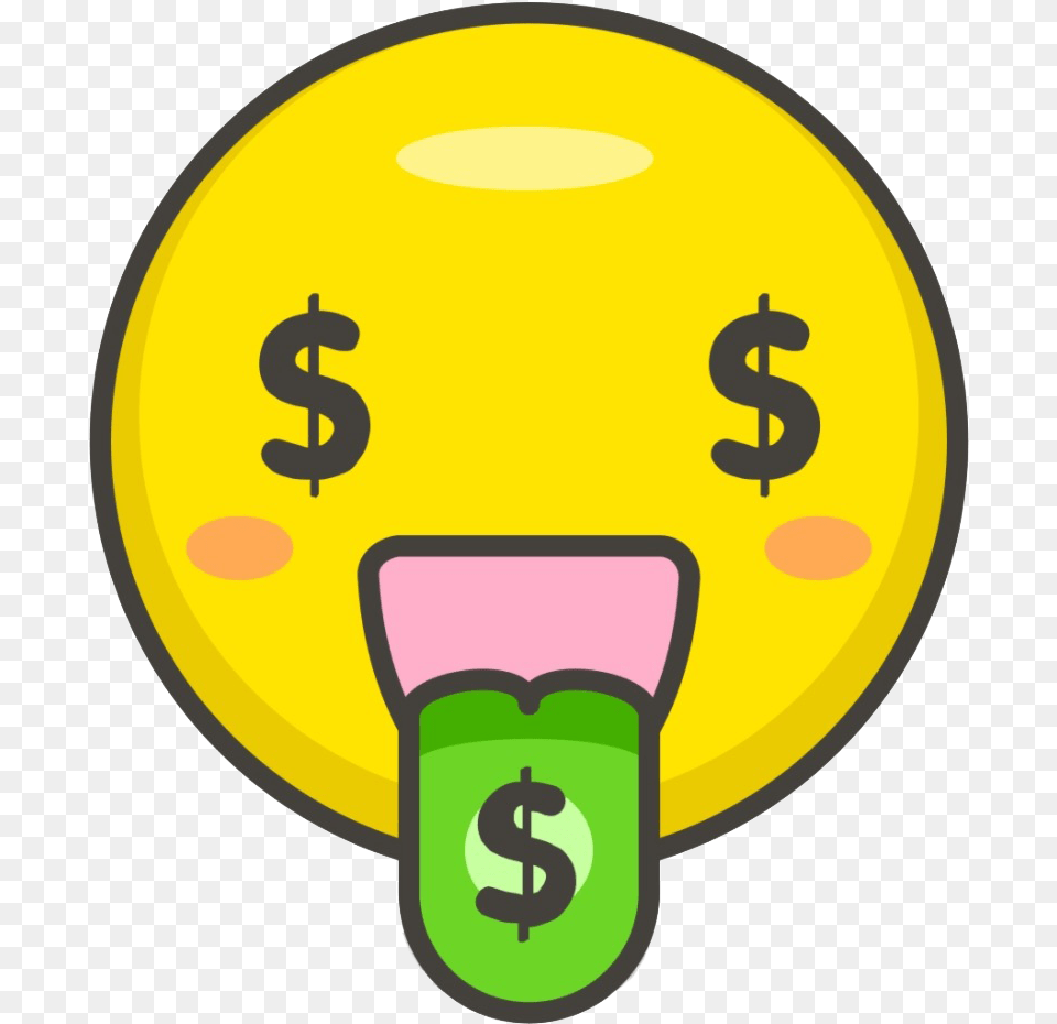 Money Emoji Transparent Background Grinning Squinting Face, Symbol, Light, Text, Logo Free Png