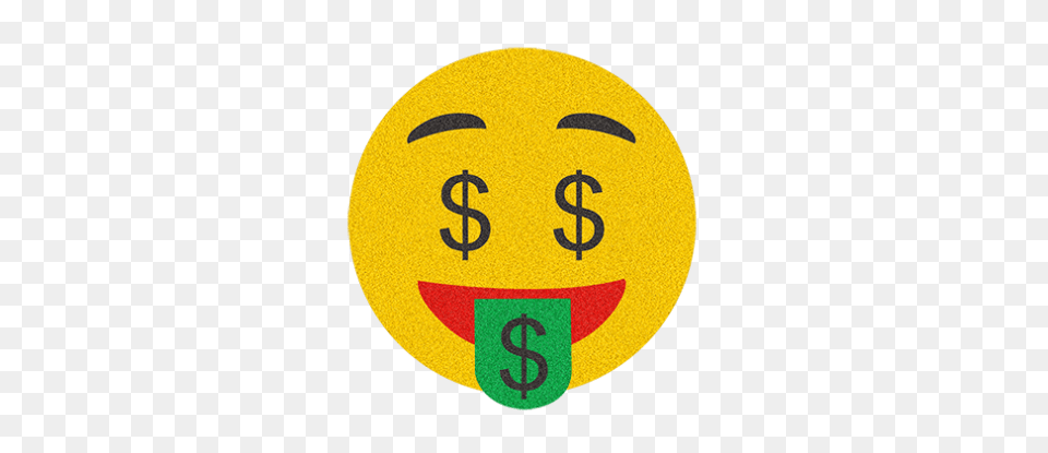 Money Face Emoji Design With Glitter, Text, Symbol, Logo Free Png Download