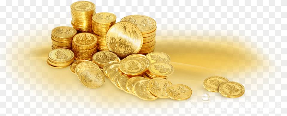 Money Gold 12 Gold Coin Treasure, Plate Png Image