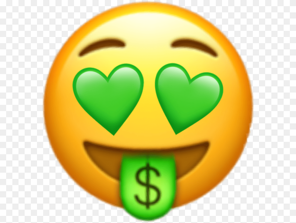 Money Hearteyes Greenheart Heartmoney Emoji Money Face Emoji, Toy Png Image