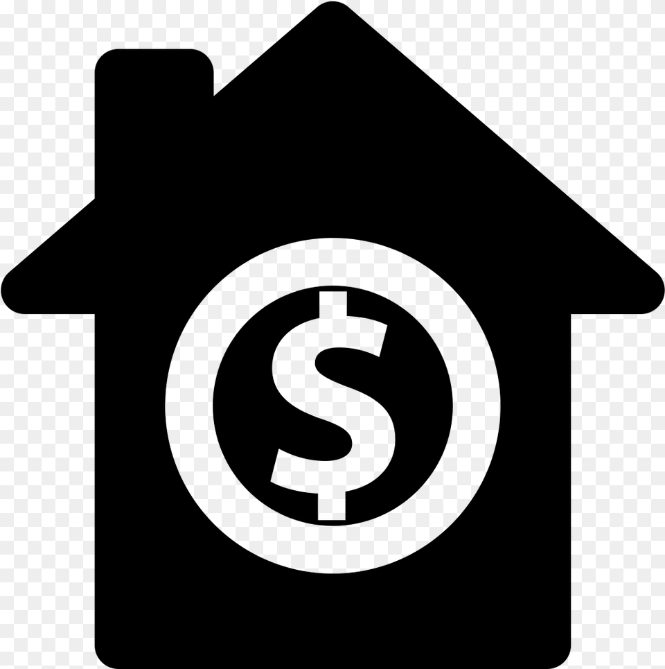 Money Home Icon, Gray Png