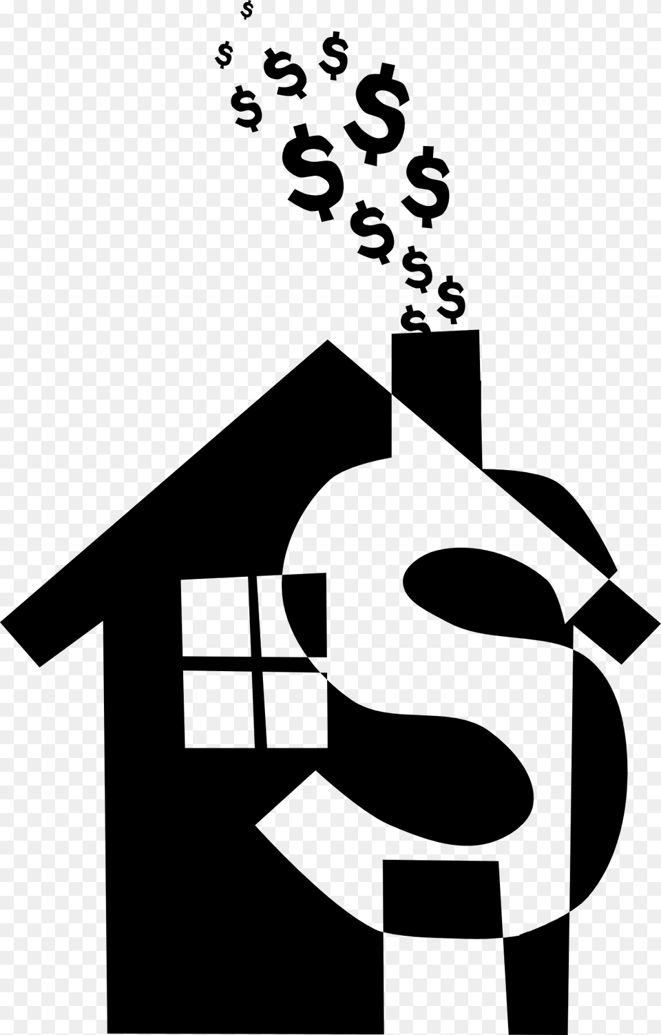 Money House Clipart, Stencil, People, Person, Symbol Png Image