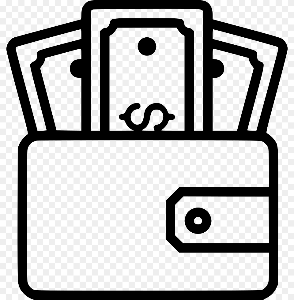 Money In Wallet Clipart Black And White, Electronics Free Png Download