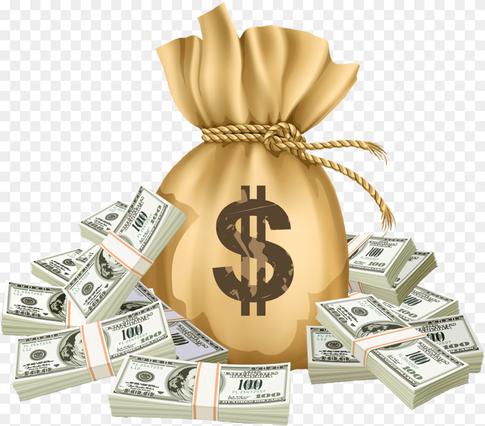 Money Loan Bank Dollar Sign Investment Money, Bag, Person Png Image