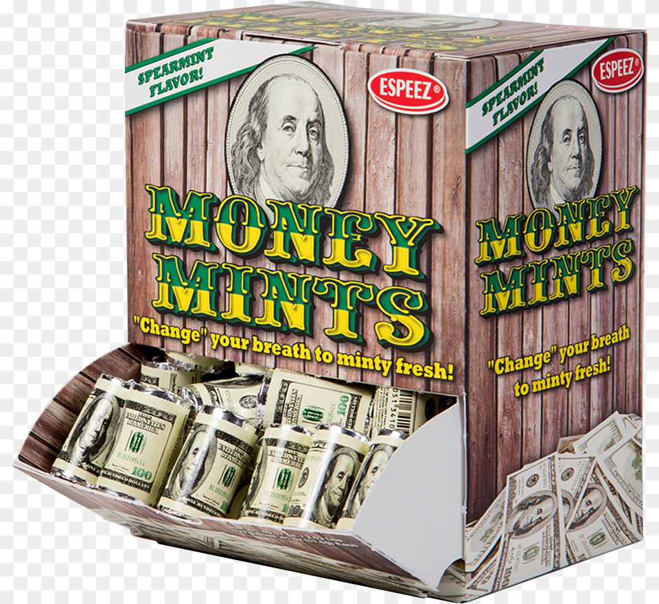 Money Mint Rolls Displays Cash, Person, Face, Head Png Image