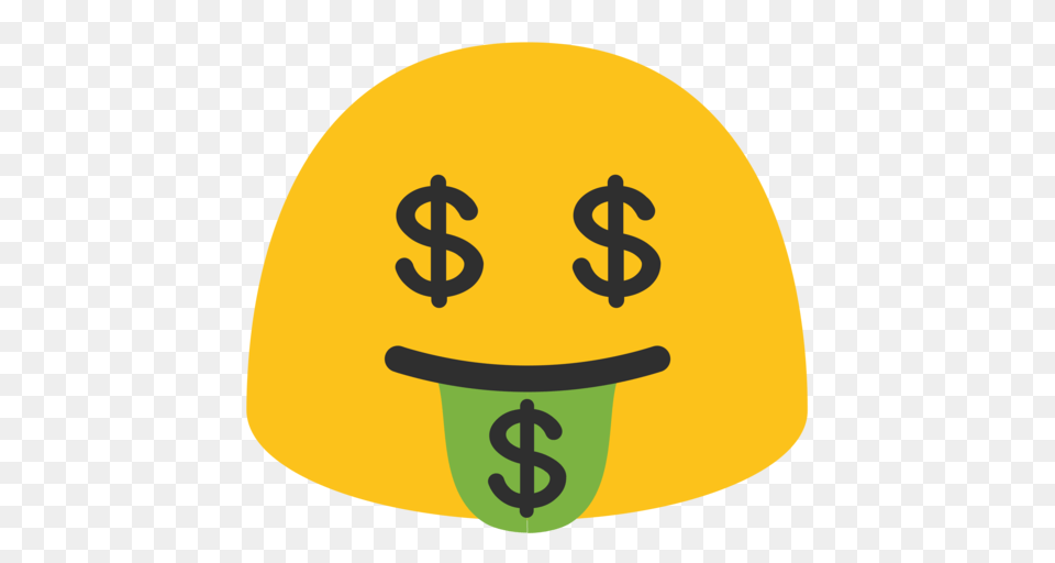 Money Mouth Face Emoji, Helmet, Cap, Clothing, Hardhat Free Png