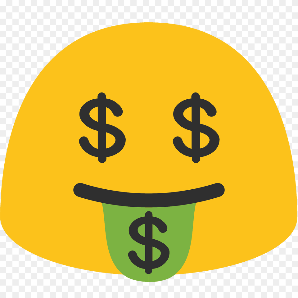Money Mouth Face Emoji Clipart, Cap, Clothing, Hat, Helmet Png Image
