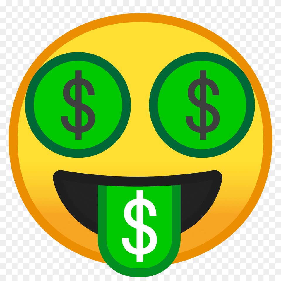 Money Mouth Face Emoji Clipart, Badge, Logo, Symbol, Text Free Png Download