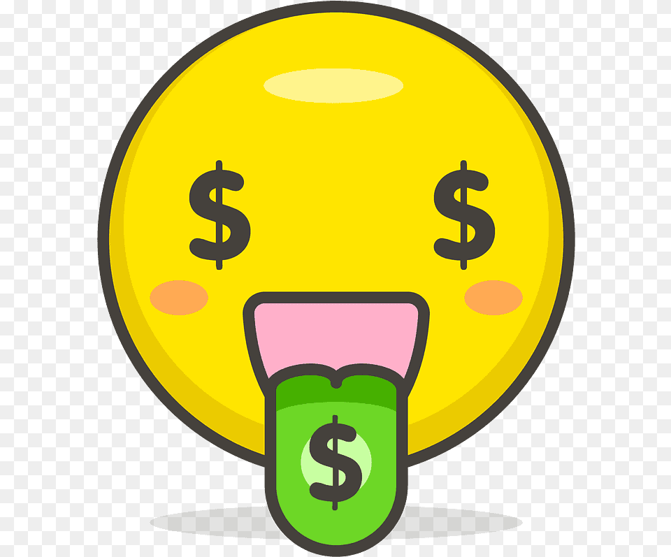 Money Mouth Face Emoji Clipart Money Emoji, Symbol, Text Png